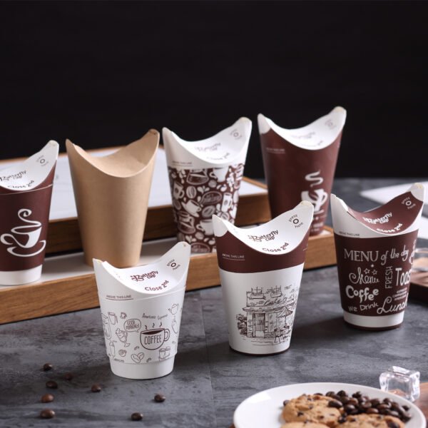Paper Coffee Cup Disposable 8oz 10oz 12oz 16oz 22oz Double Wall Paper Cup With Lid - 图片 5