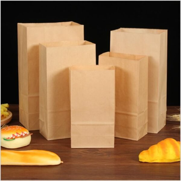 Ecolinsu Mini Brown Kraft Paper Bag - Small Lunch, Snack, Gift, Grocery, Merchandise, Party Bags - 图片 2