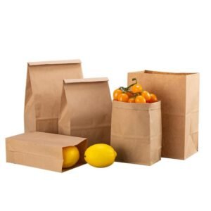 Customizable Logo Eco-Friendly Kraft Paper Bag Food and Grocery Butter-Proof Paper Bag
