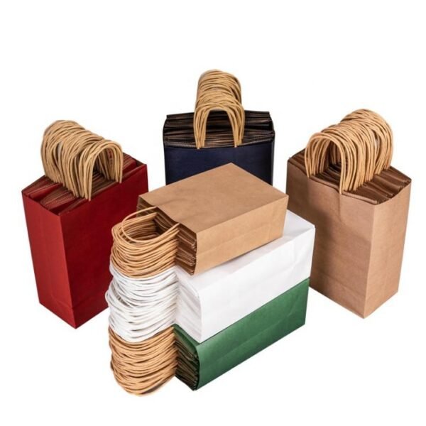 Ecolinsu Mini Brown Kraft Paper Bag - Small Lunch, Snack, Gift, Grocery, Merchandise, Party Bags - 图片 3