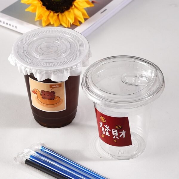 10 12 16 20 24 32oz Custom Printed Disposable Cups pp Pet Plastic Water Ice Coffee Wine Milkshake Cup with Lid Film - 图片 6
