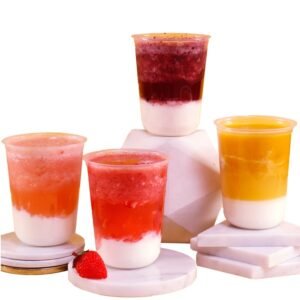 Custom LOGO Plastic Cup Disposable Coffee Cold Cup Low MOQ With Lids